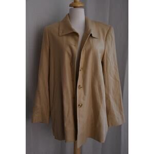 City Spirit Women’s Light Tan Brown Button Up Jacket NWT and Extra Button Sz 8